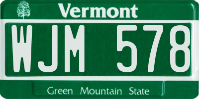 VT license plate WJM578