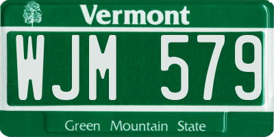 VT license plate WJM579