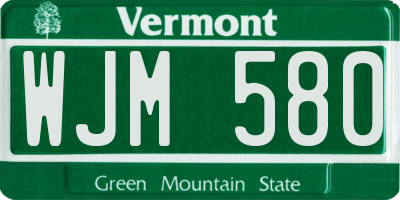 VT license plate WJM580