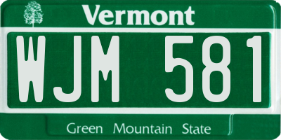 VT license plate WJM581