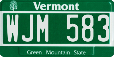 VT license plate WJM583