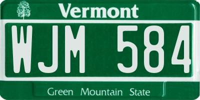 VT license plate WJM584