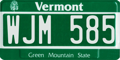 VT license plate WJM585