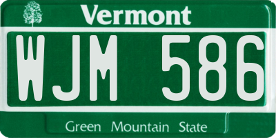 VT license plate WJM586