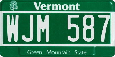 VT license plate WJM587