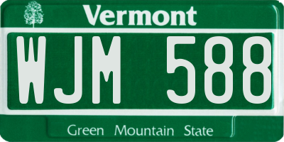 VT license plate WJM588