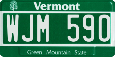 VT license plate WJM590