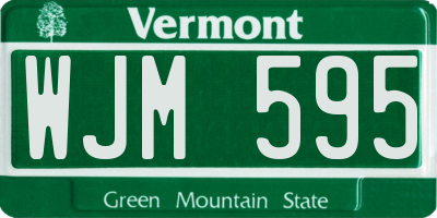 VT license plate WJM595
