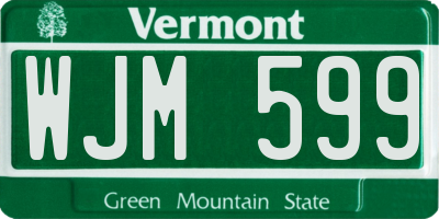 VT license plate WJM599