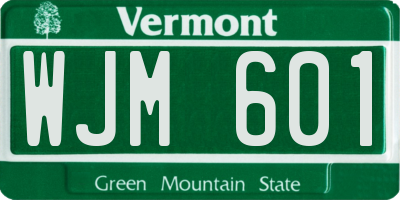 VT license plate WJM601