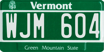 VT license plate WJM604