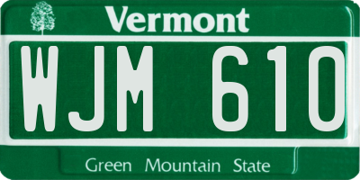 VT license plate WJM610