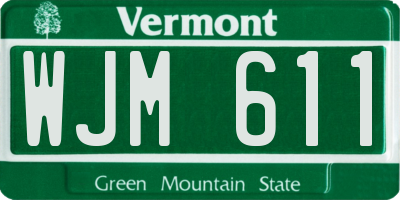 VT license plate WJM611