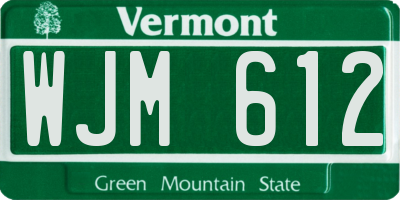 VT license plate WJM612