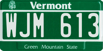 VT license plate WJM613