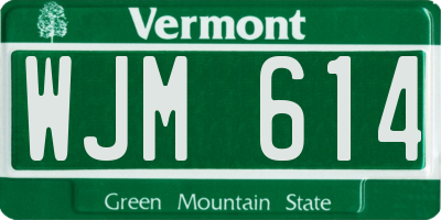 VT license plate WJM614