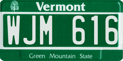 VT license plate WJM616