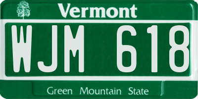 VT license plate WJM618