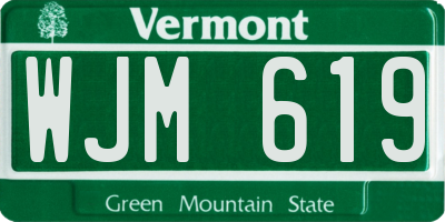 VT license plate WJM619