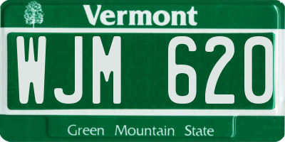 VT license plate WJM620