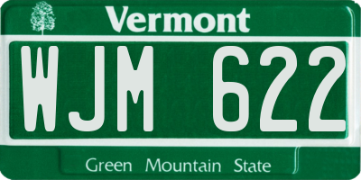 VT license plate WJM622