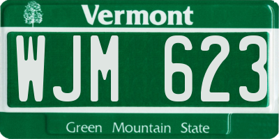 VT license plate WJM623