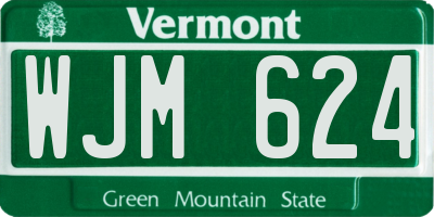 VT license plate WJM624