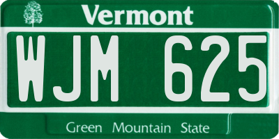 VT license plate WJM625