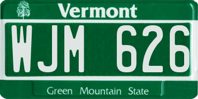 VT license plate WJM626