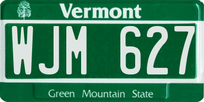 VT license plate WJM627