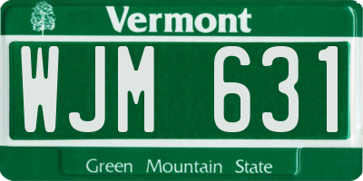 VT license plate WJM631