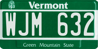 VT license plate WJM632