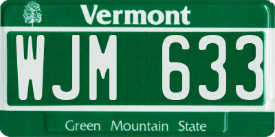 VT license plate WJM633