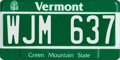 VT license plate WJM637