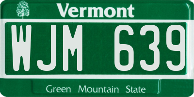 VT license plate WJM639