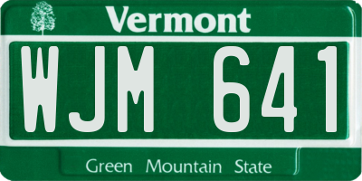 VT license plate WJM641