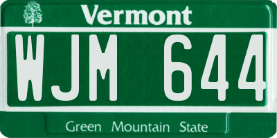 VT license plate WJM644