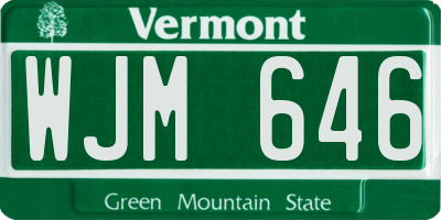 VT license plate WJM646