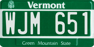 VT license plate WJM651
