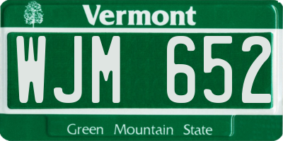 VT license plate WJM652