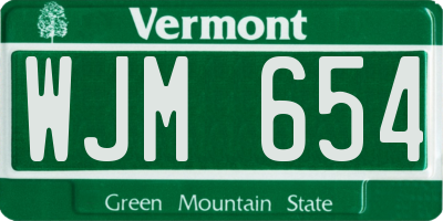 VT license plate WJM654