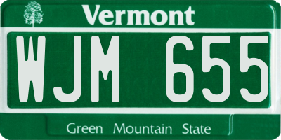 VT license plate WJM655