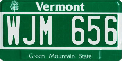 VT license plate WJM656