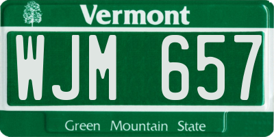 VT license plate WJM657