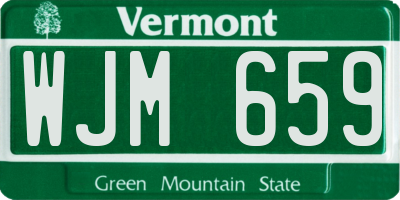 VT license plate WJM659