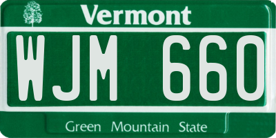 VT license plate WJM660