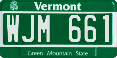 VT license plate WJM661