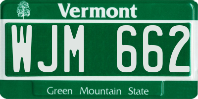 VT license plate WJM662