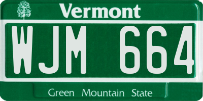VT license plate WJM664