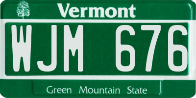 VT license plate WJM676